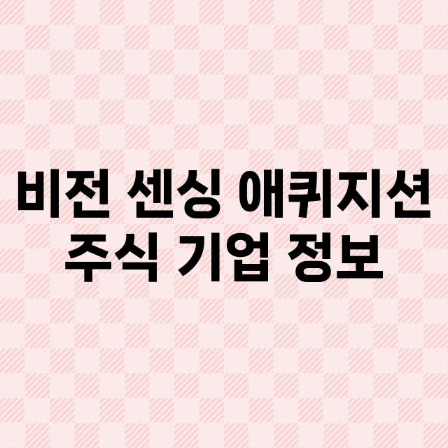 비전 센싱 애퀴지션 기업 총정리