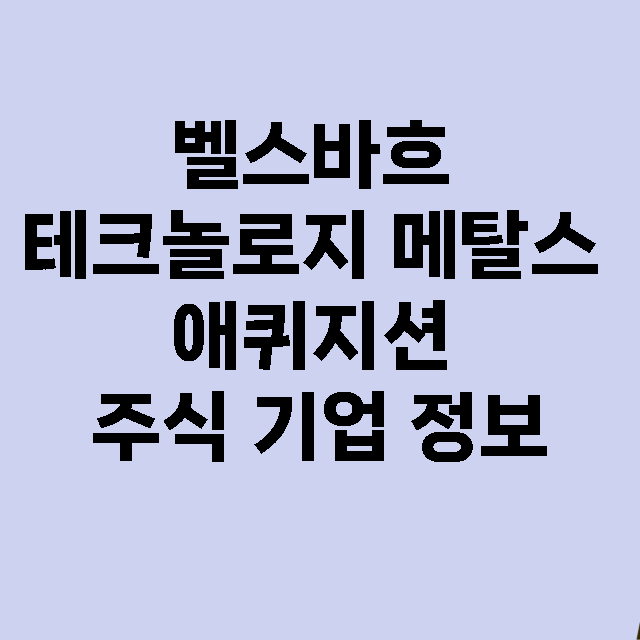 벨스바흐 테크놀로지 메탈스 애퀴지션 기업 총정리