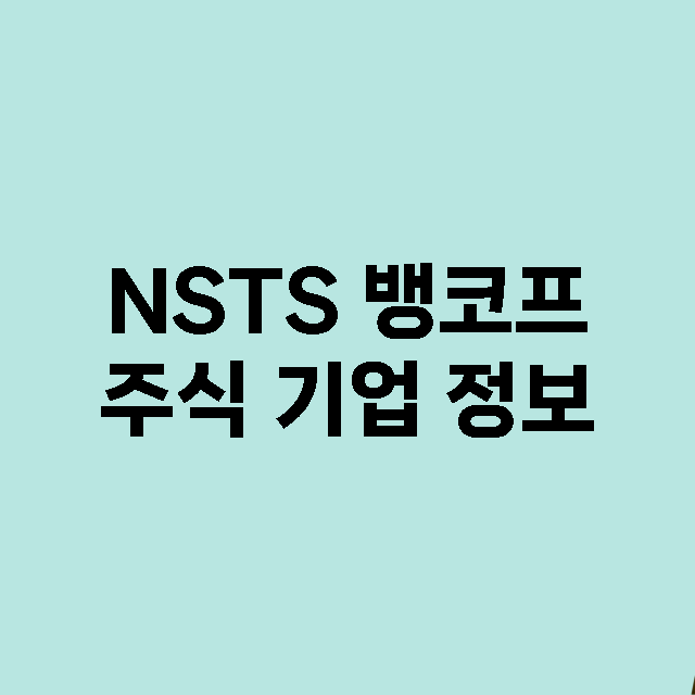 NSTS 뱅코프 기업 총정리