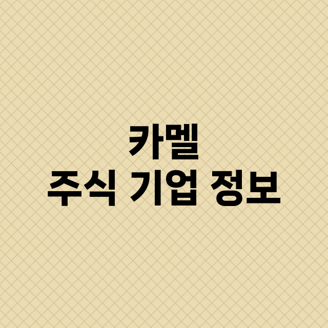 카멜 주식 기업 정…