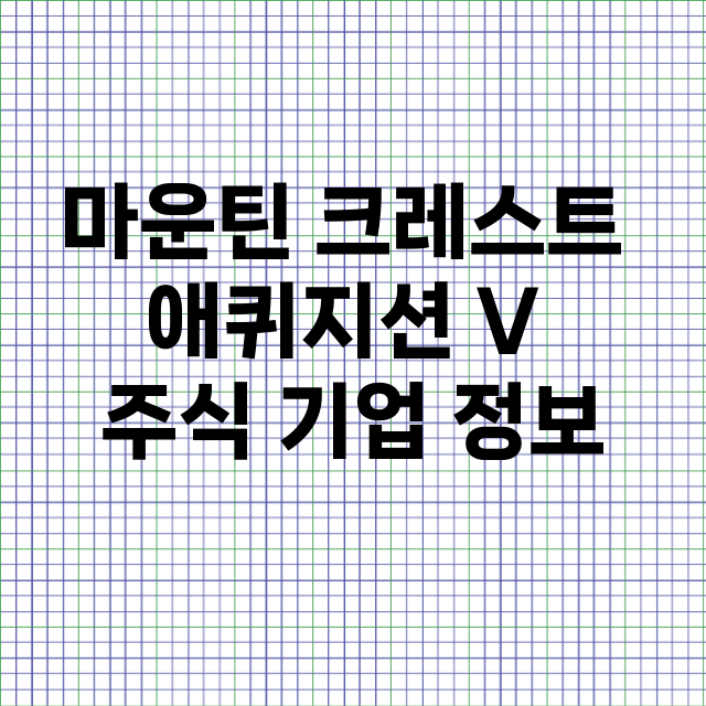 마운틴 크레스트 애퀴지션 V 기업 총정리