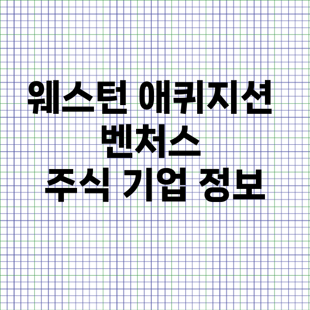 웨스턴 애퀴지션 벤처스 기업 총정리