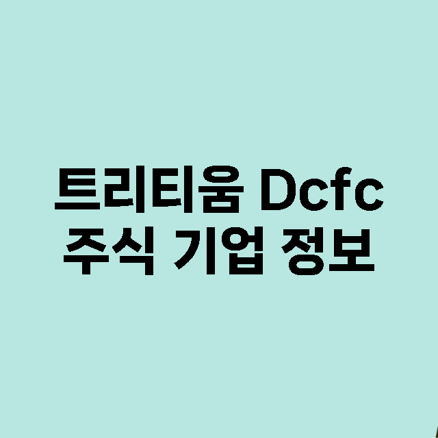 트리티움 Dcfc 기업 총정리