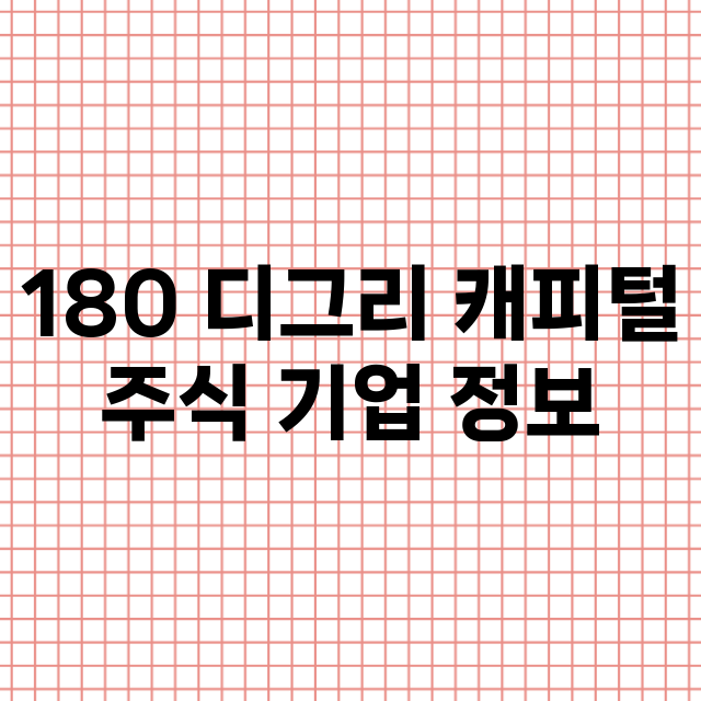 180 디그리 캐피털 기업 총정리