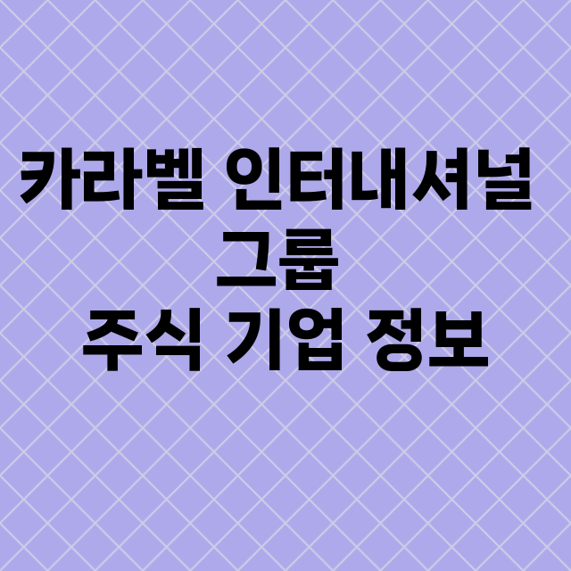 카라벨 인터내셔널 그룹 기업 총정리