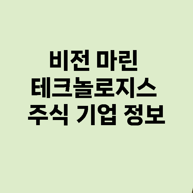 비전 마린 테크놀로지스 기업 총정리