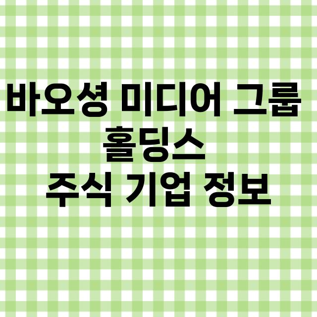 바오셩 미디어 그룹 홀딩스 기업 총정리