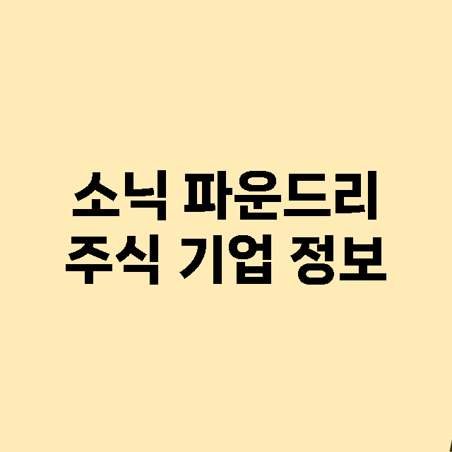 소닉 파운드리 주식…