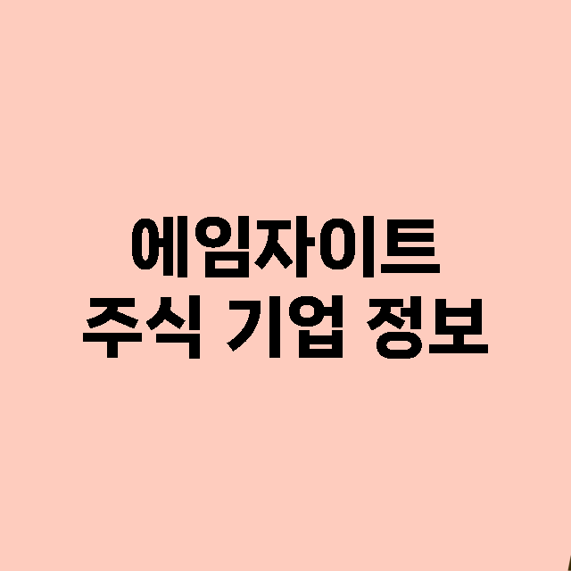 에임자이트 기업 총정리