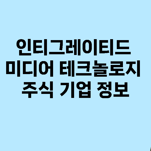 인티그레이티드 미디어 테크놀로지 기업 총정리